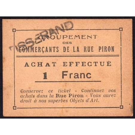 21 - Dijon - Rue Piron - 1 franc - Type Bc - 1930/1935 - Etat : SPL