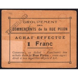 21 - Dijon - Rue Piron - 1 franc - Type Bc - 1930/1935 - Etat : TTB+