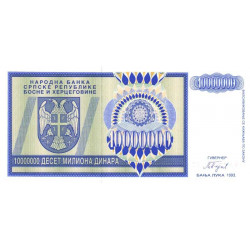 Bosnie-Herzégovine - Pick 144 - 10'000'000 dinara - Série AA - 1993 - Etat : NEUF