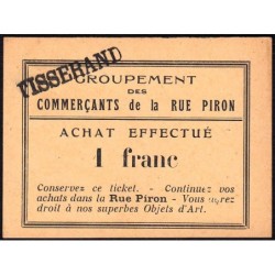 21 - Dijon - Rue Piron - 1 franc - Type Bd - 1930/1935 - Etat : SPL