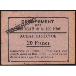 21 - Dijon - Rue Piron - 20 francs - Type Aa - 1930/1935 - Etat : SUP+
