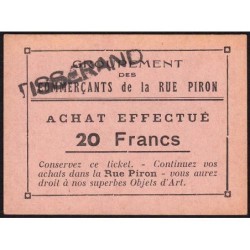 21 - Dijon - Rue Piron - 20 francs - Type Ba - 1930/1935 - Etat : NEUF