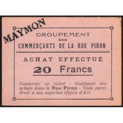 21 - Dijon - Rue Piron - 20 francs - Type Bc - 1930/1935 - Etat : NEUF