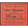 21 - Santenay - Epicerie Lefert Chevaucher - 1 franc - 1920/1930 - Etat : NEUF
