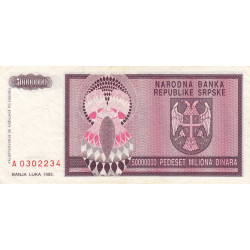 Bosnie-Herzégovine - Pick 145 - 50'000'000 dinara - Série A - 1993 - Etat : TTB+