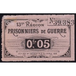 15 - Pirot 21 - Aurillac - Prisonniers de guerre - 0,05 franc - 1916 - Etat : TTB