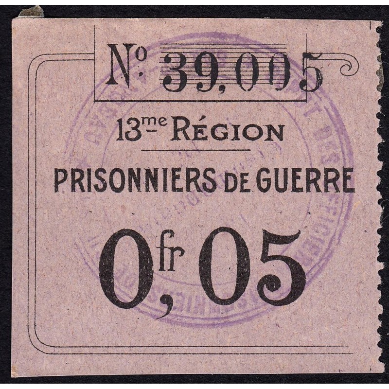 15 - Pirot 23 - Saint-Angeau - Officiers prisonniers de guerre - 0,05 franc - 1916 - Etat : SUP