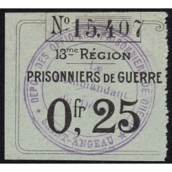 15 - Pirot 23 - Saint-Angeau - Officiers prisonniers de guerre - 0,25 franc - 1916 - Etat : SUP