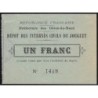 22 - Pirot 03 - Jouguet - Internés civils - 1 franc - 1914 - Etat : SUP