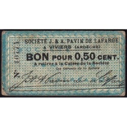 07 - Pirot 10 - Viviers - 50 centimes - 1917 - Etat : TTB