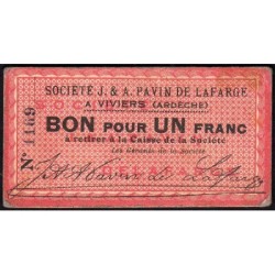 07 - Pirot 11 - Viviers - 1 franc - 1917 - Etat : TTB