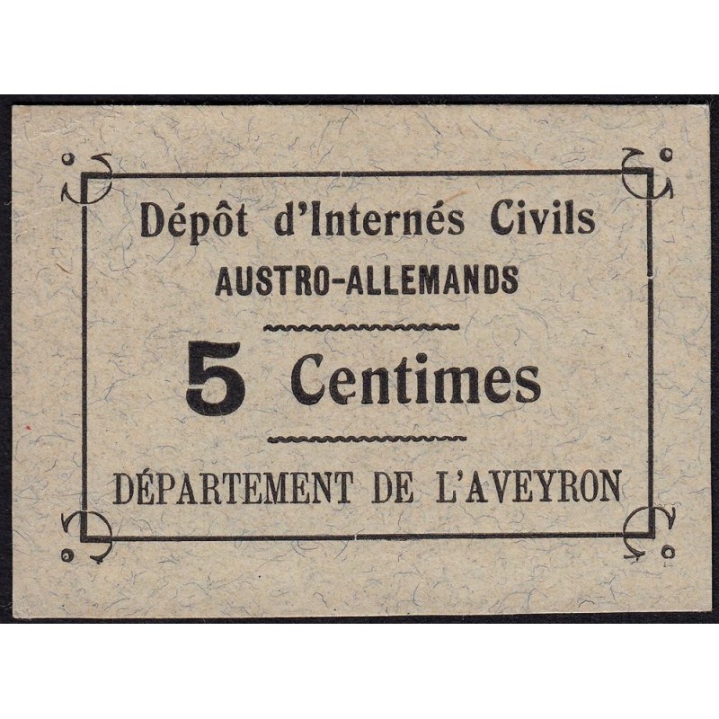 12 - Pirot NR - Millau - Dépôt d'Internés Civils Austro-Allemands - 5 centimes - 1914 - Etat : SUP+