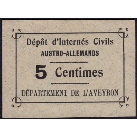 12 - Pirot NR - Millau - Dépôt d'Internés Civils Austro-Allemands - 5 centimes - 1914 - Etat : SUP+