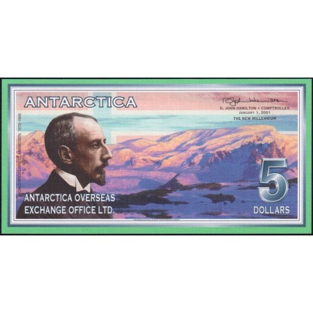 Antarctique - 5 dollars - Série L - 01/01/2001 - Polymère - Etat : NEUF