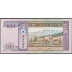 Mongolie - Pick 65b - 100 tugrik - Série AJ - 2008 - Etat : NEUF