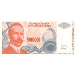 Bosnie-Herzégovine - Pick 156 - 5'000'000 dinara - Série A - 1993 - Etat : NEUF