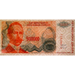 Bosnie-Herzégovine - Pick 156 - 5'000'000 dinara - Série A - 1993 - Etat : NEUF
