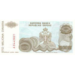 Bosnie-Herzégovine - Pick 157 - 100'000'000 dinara - Série A - 1993 - Etat : NEUF