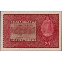 Pologne - Pick 26_2 - 20 marek - Emission II - Série DE - 23/08/1919 - Etat : SPL+