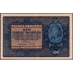 Pologne - Pick 27_2 - 100 marek - Emission IH - Série E - 23/08/1919 - Etat : SPL
