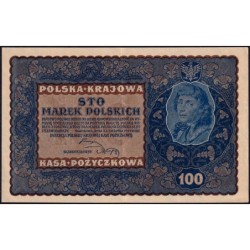 Pologne - Pick 27_2 - 100 marek - Emission IH - Série E - 23/08/1919 - Etat : SUP+