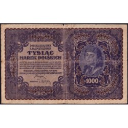 Pologne - Pick 29_1a - 1'000 marek - Emission I - Série C - 23/08/1919 - Etat : TB-