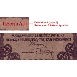 Pologne - Pick 29_2b - 1'000 marek - Emission II - Série AJ - 23/08/1919 - Etat : SUP+