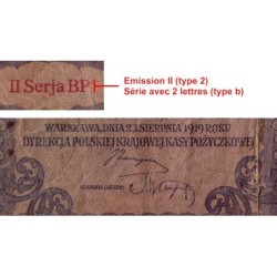 Pologne - Pick 29_2b - 1'000 marek - Emission II - Série BP - 23/08/1919 - Etat : B+