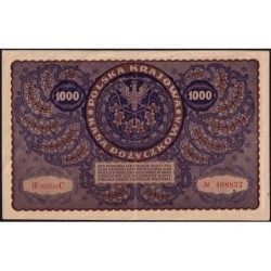 Pologne - Pick 29_3a - 1'000 marek - Emission III - Série C - 23/08/1919 - Etat : TTB+