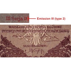 Pologne - Pick 31_2 - 5'000 marek - Emission III - Série D - 07/02/1920 - Etat : TB+