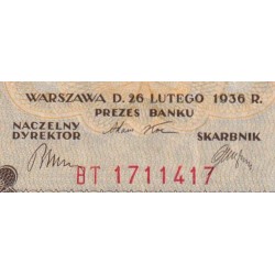 Pologne - Pick 76a - 2 zlote - Série BT - 26/02/1936 - Etat : pr.NEUF