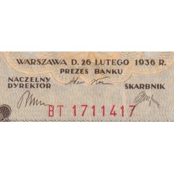 Pologne - Pick 76a - 2 zlote - Série BT - 26/02/1936 - Etat : pr.NEUF