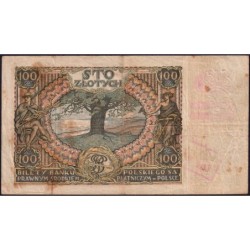 Pologne - Pick 89_1 - 100 zlotych - Série AB - 02/06/1932 (1939) - Etat : TB-