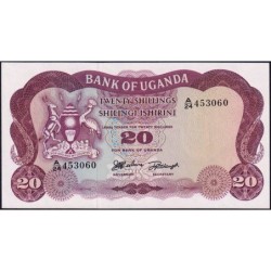 Ouganda - Pick 3a - 20 shillings - Série A/24 - 1966 - Etat : NEUF