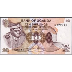 Ouganda - Pick 6c - 10 shillings - Série A/76 - 1977 - Etat : NEUF
