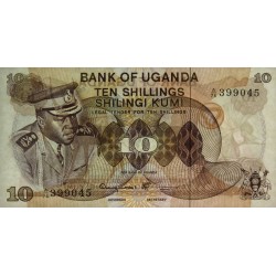 Ouganda - Pick 6c - 10 shillings - Série A/76 - 1977 - Etat : NEUF