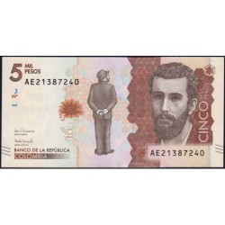 Colombie - Pick 459c - 5'000 pesos - Série AE - 29/08/2017 - Etat : NEUF