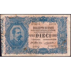 Italie - Pick 20f - 10 lire - Série 2302 - 1915 - Etat : TB+