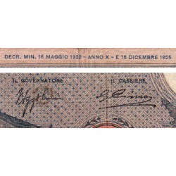 Italie - Pick 50c_2 - 100 lire - Série D 227 - 16/05/1932 - An X - Etat : TB-