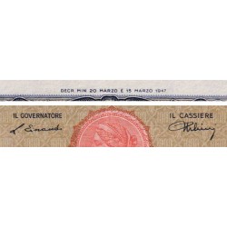 Italie - Pick 82r (remplacement) - 1'000 lire - Série W 26 - 20/03/1947 (24/12/1947) - Etat : TTB+