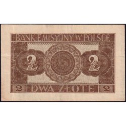 Pologne - Pick 100 - 2 zlote - Série AE - 01/08/1941 - Etat : TTB+