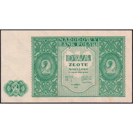 Pologne - Pick 124 - 2 zlote - Sans série - 15/05/1946 - Etat : pr.NEUF