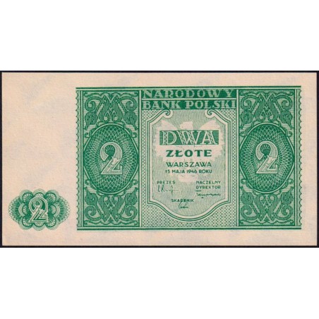 Pologne - Pick 124 - 2 zlote - Sans série - 15/05/1946 - Etat : NEUF