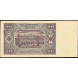 Pologne - Pick 137_3b2 - 20 zlotych - Série KE - 01/07/1948 - Etat : NEUF
