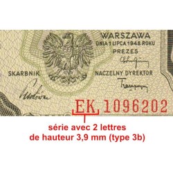 Pologne - Pick 138_3b - 50 zlotych - Série EK - 01/07/1948 - Etat : SPL+