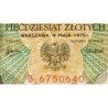 Pologne - Pick 142a_1 - 50 zlotych - Série B - 09/05/1975 - Etat : TTB