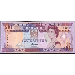 Fidji - Pick 94a - 10 dollars - Série F - 1992 - Etat : NEUF