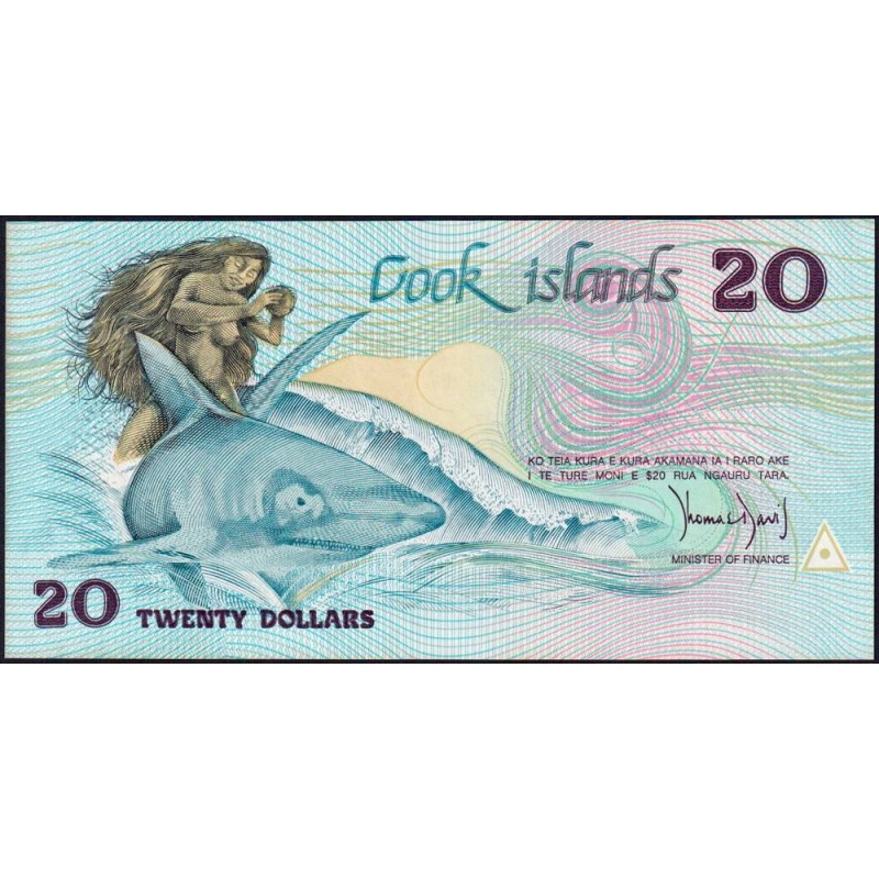 Cook (îles) - Pick 5a - 20 dollars - Série CBB - 1987 - Etat : NEUF