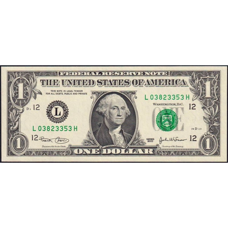 Etats Unis - Pick 515a_2 - 1 dollar - Série L H - 2003 - San Francisco - Etat : NEUF