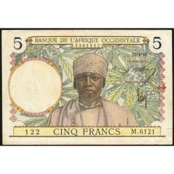 AOF - Pick 21_b4 - 5 Francs - Série M.6121 - 27/04/1939 - Etat : TTB